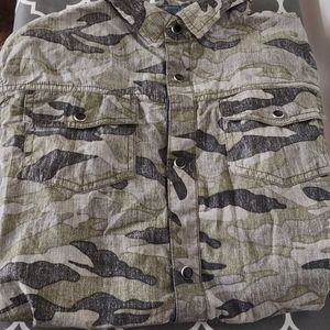 Blackjack army print long sleeve shirt